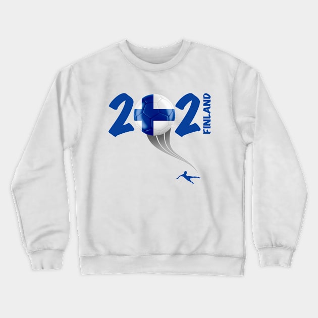 Finland Euro Soccer 2021 Crewneck Sweatshirt by DesignOfNations